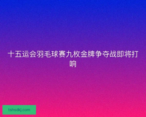 十五运会羽毛球赛九枚金牌争夺战即将打响