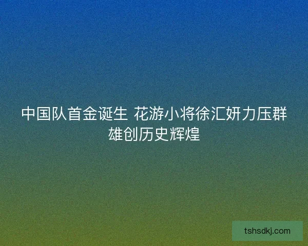 中国队首金诞生 花游小将徐汇妍力压群雄创历史辉煌