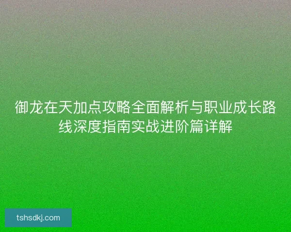 御龙在天加点攻略全面解析与职业成长路线深度指南实战进阶篇详解
