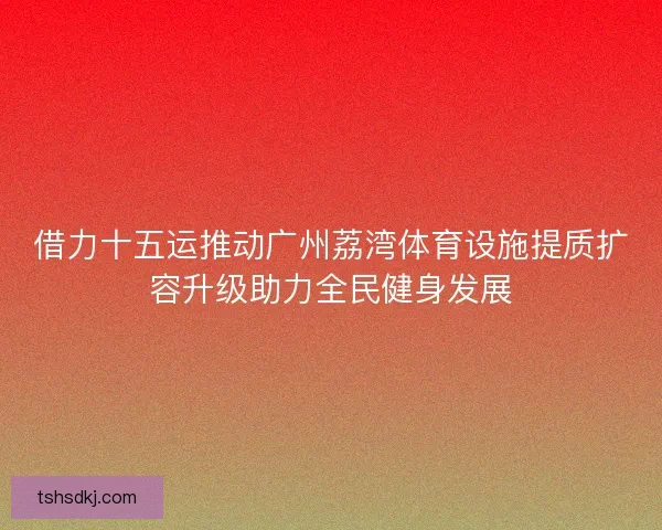 借力十五运推动广州荔湾体育设施提质扩容升级助力全民健身发展