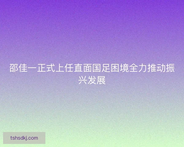 邵佳一正式上任直面国足困境全力推动振兴发展